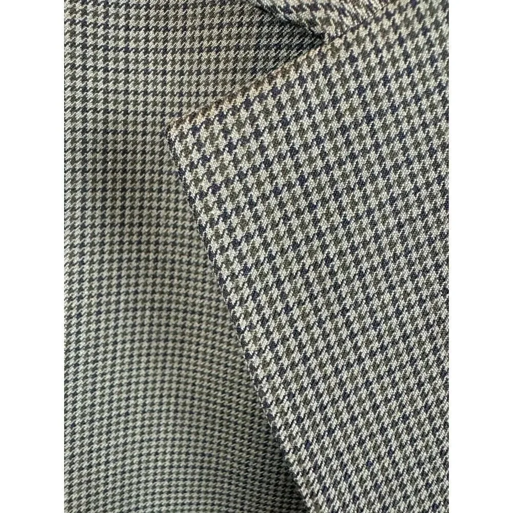 STAFFORD gray check houndstooth 100% wool mens suit jacket size 44R